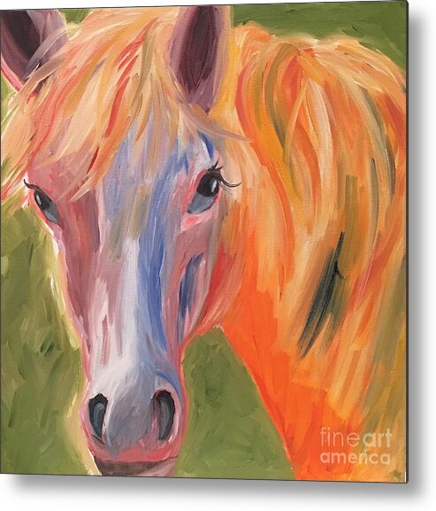 Horse Metal Print featuring the painting Fantasy Filly by Sandra Presley