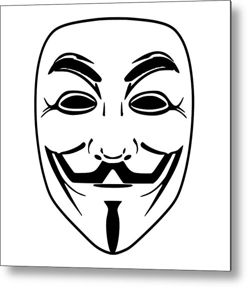 Fawkes mask or Anonymous mask vector illustration Metal Print by Mohamed  Rasik - Pixels