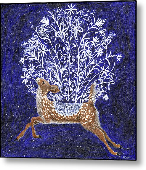 Lise Winne Metal Print featuring the painting Fawn Bouquet by Lise Winne