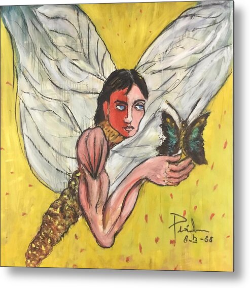 Ricardosart37 Metal Print featuring the painting Fernando's Wings by Ricardo Penalver deceased