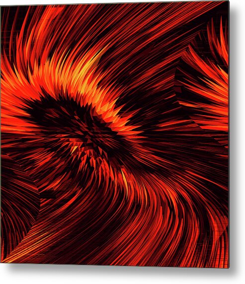 Flame Metal Print featuring the digital art Fiery Swirling Creative Abstract Design by Raj Kamal
