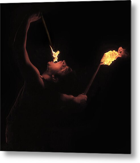 Fire Metal Print featuring the photograph Fire Eater_02 by Nebula