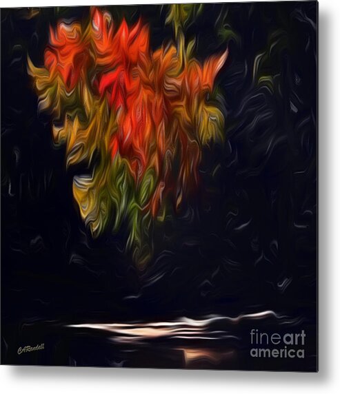 Black Metal Print featuring the digital art Fire Fall by Carol Randall