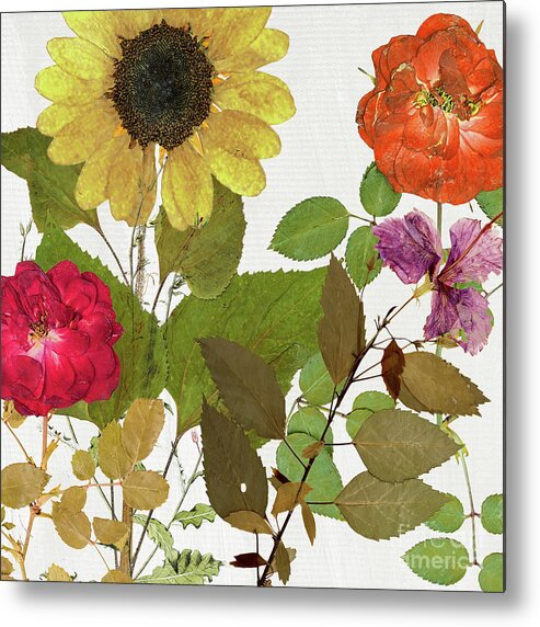 Pressed Flowers Metal Print featuring the painting Fleuriste I by Mindy Sommers