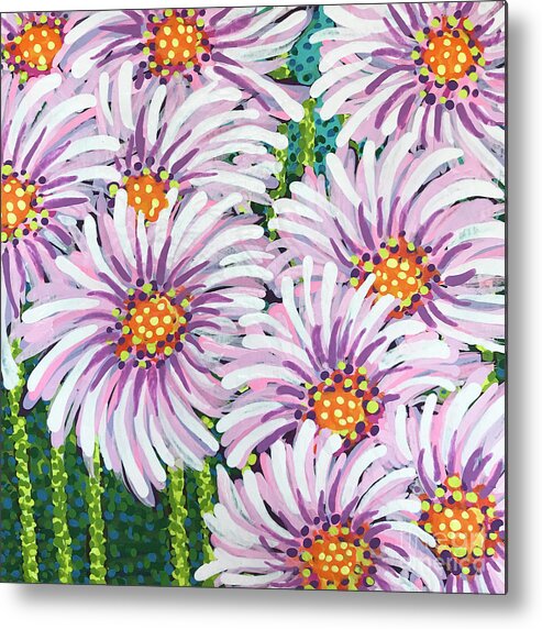 Floral Metal Print featuring the painting Floral Whimsy 1 by Amy E Fraser