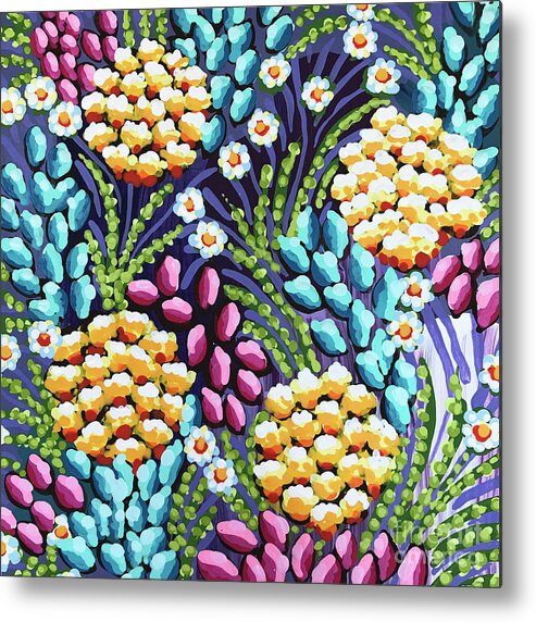 Floral Metal Print featuring the painting Floral Whimsy 2 by Amy E Fraser