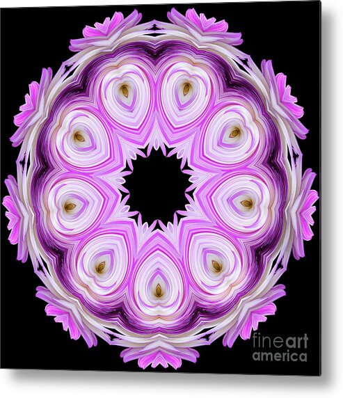 Abstract Metal Print featuring the photograph Flower Temple, No. 5 by Baha'i Writings As Art