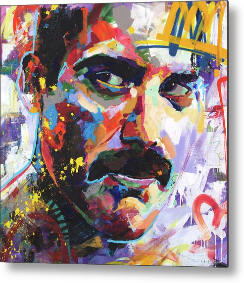 Freddie Metal Print featuring the painting Freddie Mercury by Richard Day