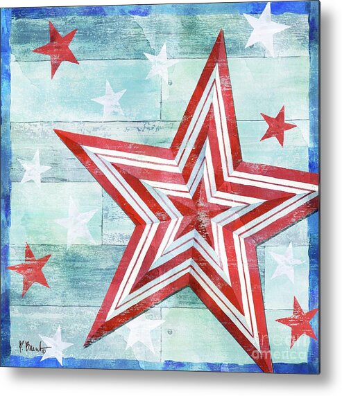 Watercolor Metal Print featuring the painting Freedom Star IV by Paul Brent