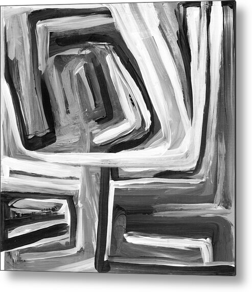 Acrylic Painting Metal Print featuring the painting Fun Run Black and White by Victoria Kloch