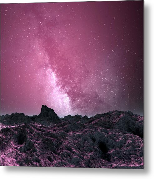 Concepts & Topics Metal Print featuring the digital art Galaxy Seen From An Alien Planet by Mehau Kulyk