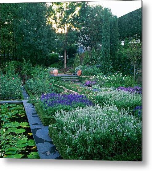 Scenics Metal Print featuring the photograph Garden With House In Back by Richard Felber