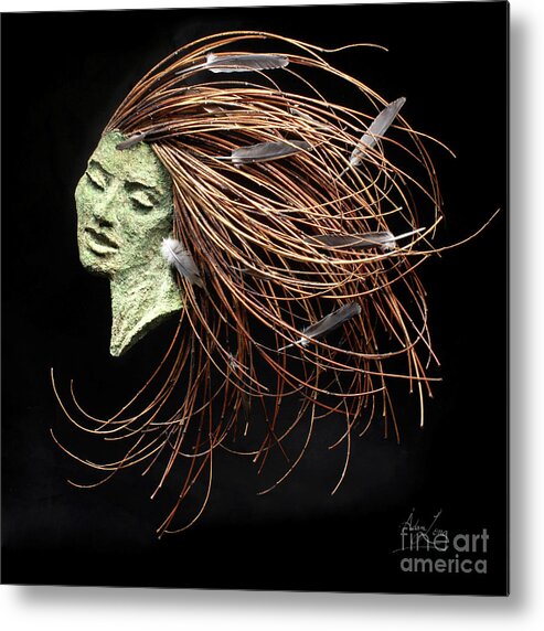 Forest Figure Metal Print featuring the sculpture Gentle Breeze by Adam Long