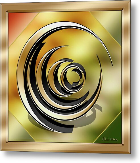 Staley Metal Print featuring the digital art Golden Spiral Frame 3 3D by Chuck Staley