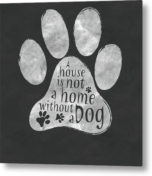 Gray Metal Print featuring the digital art Gray Dog Paw I by Sd Graphics Studio