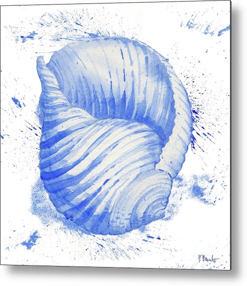 Watercolor Metal Print featuring the painting Grenada Shells IV by Paul Brent