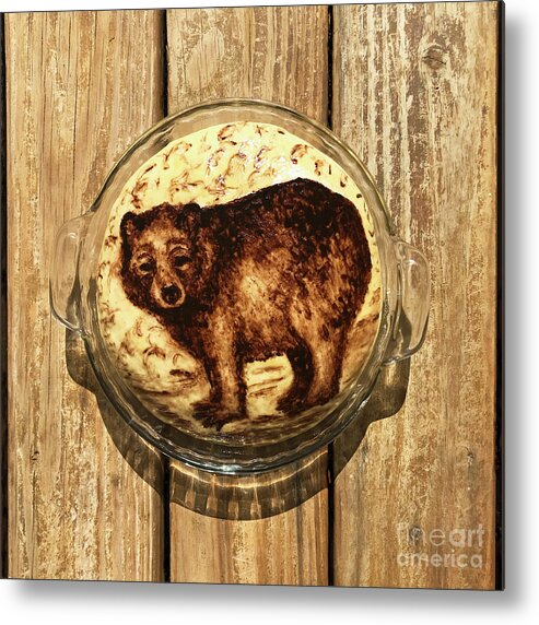 Bread Metal Print featuring the photograph Hand Painted Sourdough Bear Boule 1 by Amy E Fraser