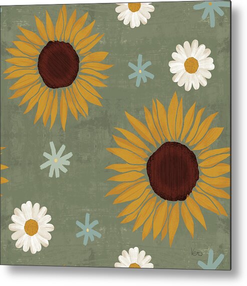 Asters Metal Print featuring the mixed media Harvest Craze Pattern IIa by Veronique Charron