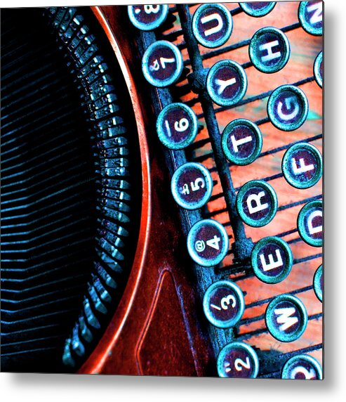 High Contrast Typewriter 01 Metal Print featuring the photograph High Contrast Typewriter 01 by Tom Quartermaine