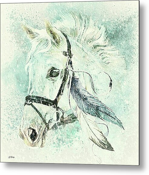  Colt Metal Print featuring the mixed media Horse Named Shiver by Gayle Berry