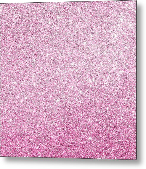Cute Metal Print featuring the photograph Hot pink glitter by Top Wallpapers