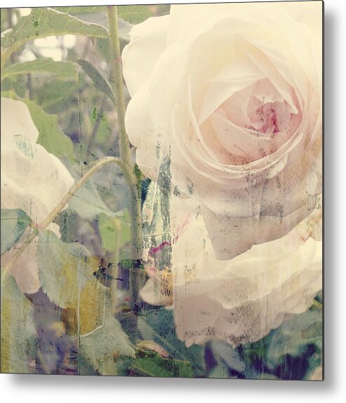 White Rose Metal Print featuring the mixed media I Can't Stop Loving You by Paul Lovering