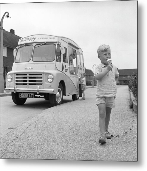 Child Metal Print featuring the photograph Ice Cream Van by Bert Hardy Advertising Archive