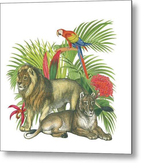 Adam From Brighton Metal Print featuring the painting In The Jungle II by Wild Apple Portfolio