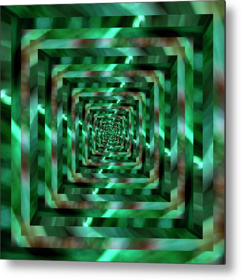 Beautiful Metal Print featuring the digital art Infinity Tunnel Blurry Green by Pelo Blanco Photo