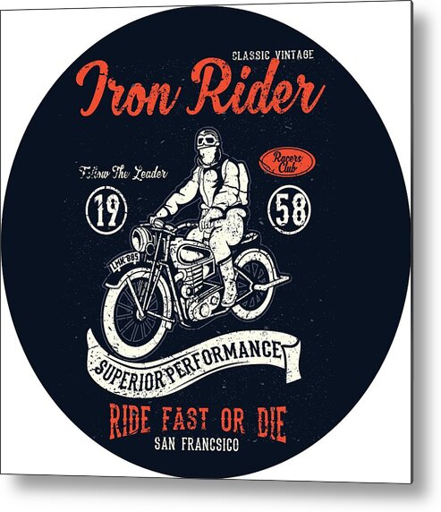 Iron Metal Print featuring the digital art Iron Rider by Long Shot