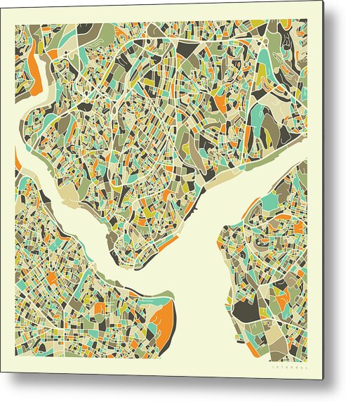 Istanbul Metal Print featuring the digital art Istanbul Map 1 by Jazzberry Blue