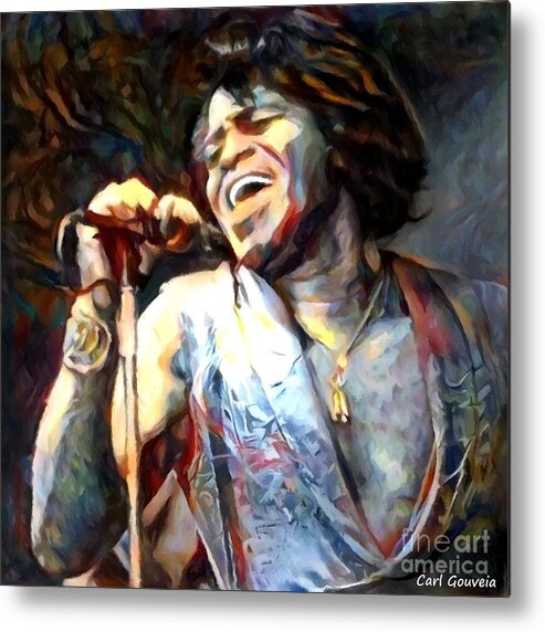 James Brown Metal Print featuring the painting James Brown by Carl Gouveia