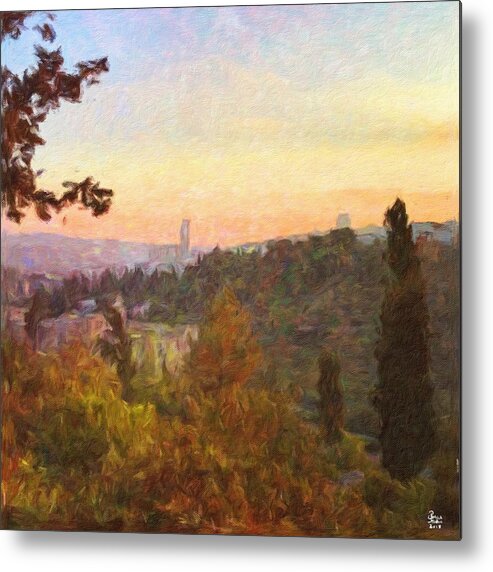 Pamela Storch Metal Print featuring the digital art Jerusalem Hills by Pamela Storch