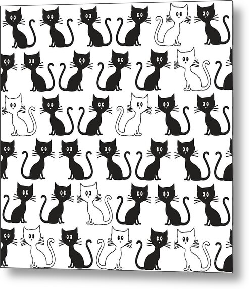 Pattern Metal Print featuring the digital art Kittens pattern by Gaspar Avila