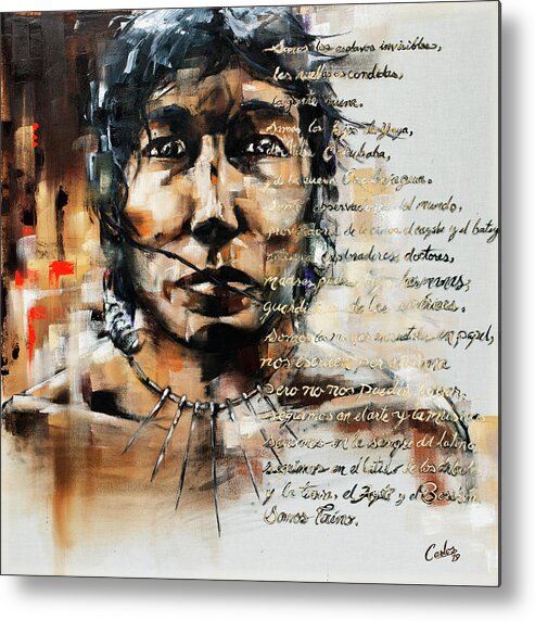 Taino Metal Print featuring the painting La Gente Buena - The Good People by Carlos Flores