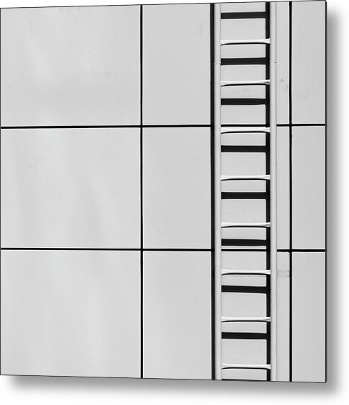 Urban Metal Print featuring the photograph Square - Ladder and Shadow by Stuart Allen