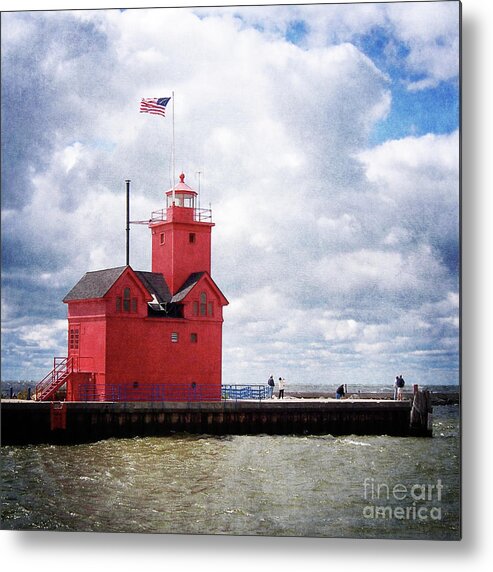 Light House Metal Print featuring the photograph Lake Michigan Light House by Phil Perkins