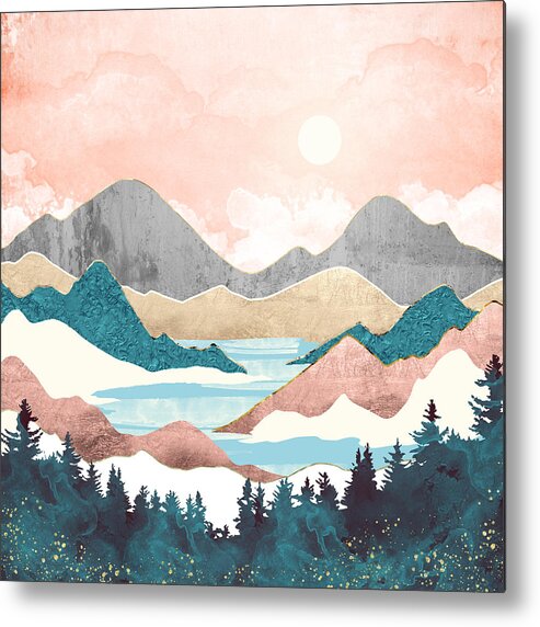 Sunrise Metal Print featuring the digital art Lake Sunrise by Spacefrog Designs