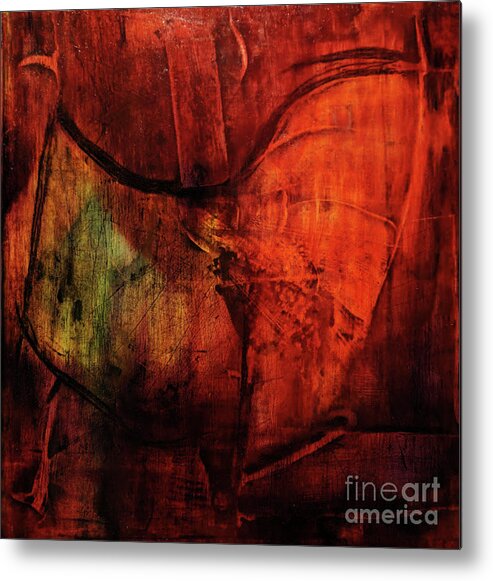 Red Painting Metal Print featuring the mixed media Largo by Elizabeth Bogard