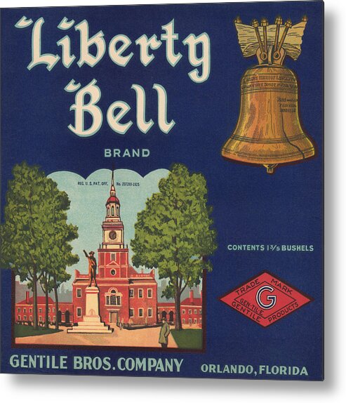 Liberty Metal Print featuring the painting Liberty Bell Brand by Unknown