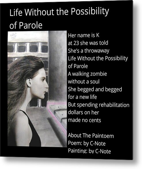 Black Art Metal Print featuring the digital art Life Without the Possibility of Parole Paintoem by Donald C-Note Hooker