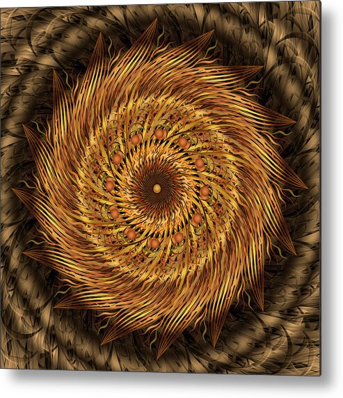 Pinwheel Mandala Metal Print featuring the digital art Listen To The Wind by Becky Titus