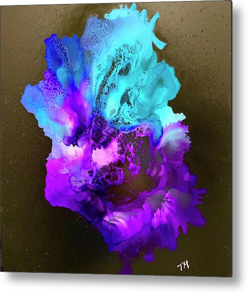 Abstract Metal Print featuring the painting Listening by Tommy McDonell