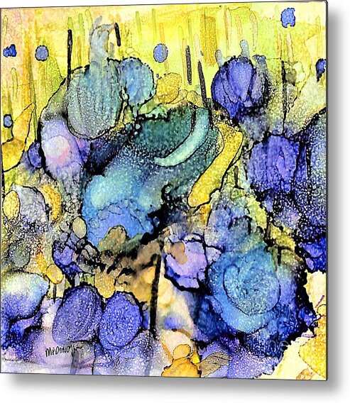 Donoghue Metal Print featuring the painting Little Blue by Patty Donoghue