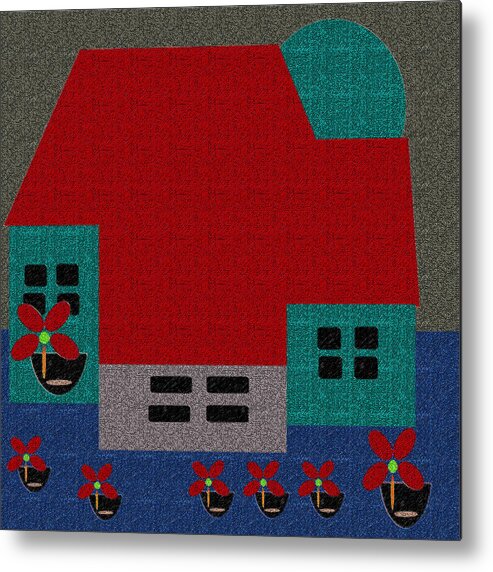 Art Metal Print featuring the digital art Little House Painting 35 by Miss Pet Sitter
