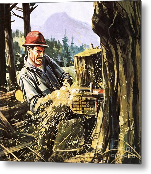 Lumber Metal Print featuring the painting Lumberjack by Gerry Wood
