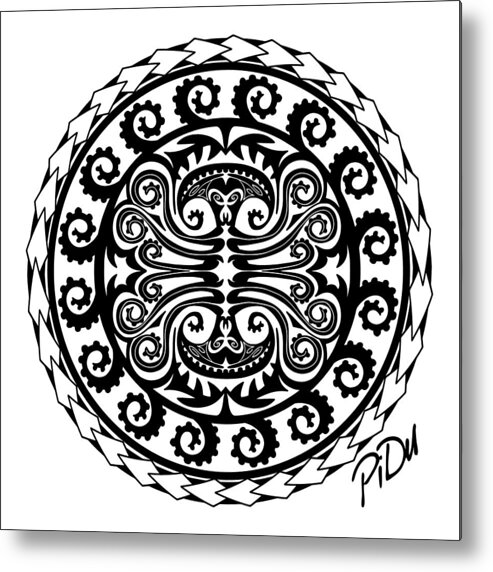 Maori Metal Print featuring the digital art Maori Octopus by Piotr Dulski