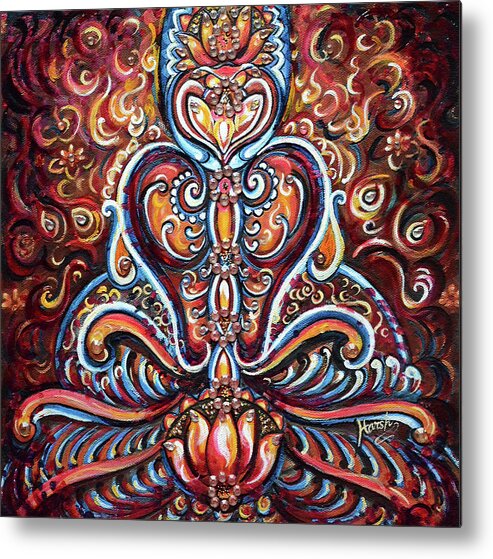 Yoga Metal Print featuring the painting Meditation by Harsh Malik