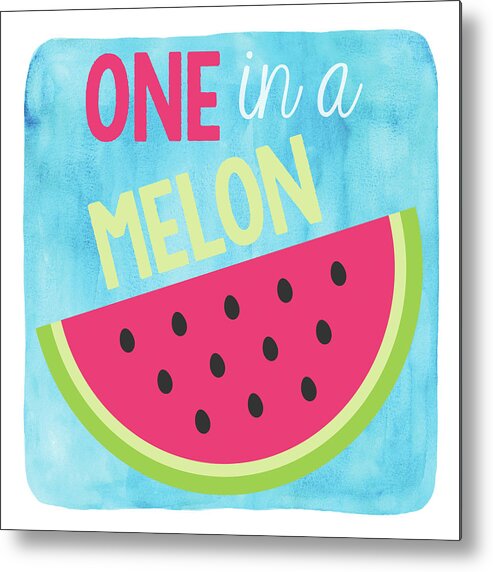 Melon Metal Print featuring the mixed media Melon by Erin Clark