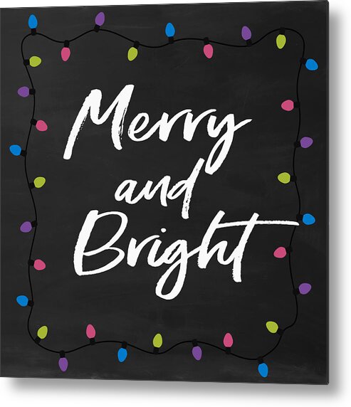 Merry Metal Print featuring the digital art Merry and Bright 2- Art by Linda Woods by Linda Woods